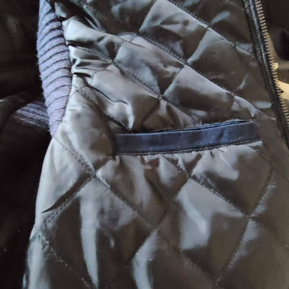 TRUE RELIGION Puffer Vest Blue Denim Leather Trim Quilted M1WB015EG Size 3XL‎ - Picture 8 of 13